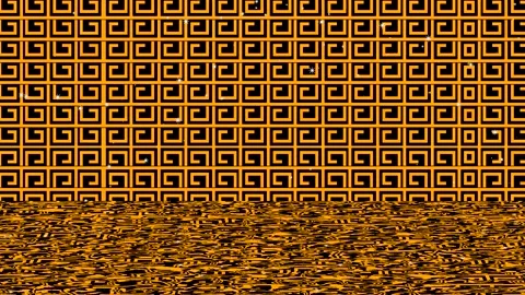 Patterns and reflections on a surface with a Greek key design under bright .. Stock Footage 333445801