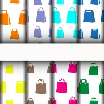 Patterns and texture, bag icons set. Stock Illustration