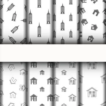 Patterns and texture, building icons set. Ilustración de archivo