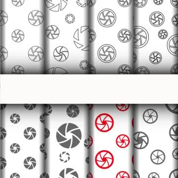 Patterns and texture, camera shutter icons set. Ilustración de archivo