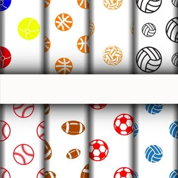 Patterns and texture, sport icons set. Stock Illustration