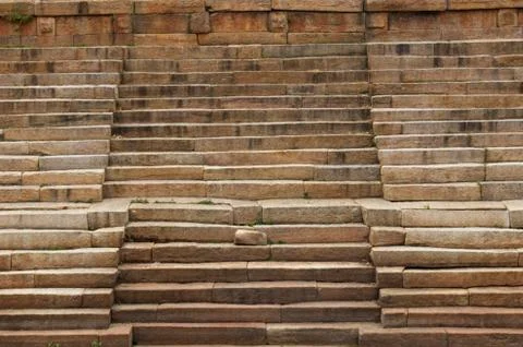 Patterns and textures of Ancient indian rock steps Stock Photos
