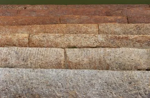 Patterns and textures of ancient steps for pond closeup Stock Photos