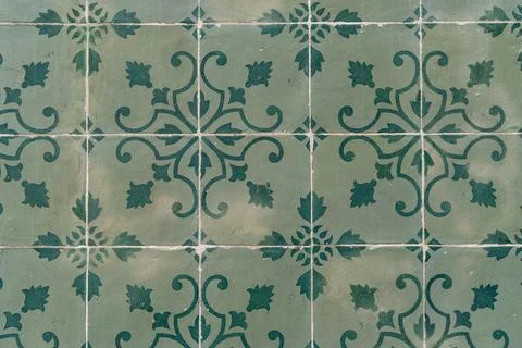 Patterns and textures on beautiful painted tiles in Portugal Stock Photos