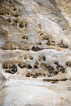 Patterns and textures of a rock wall Stock Photos