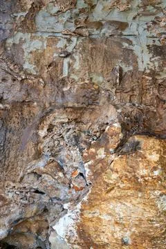 Patterns and textures of a rock wall Stock Photos