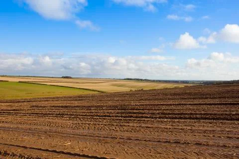 Patterns and textures of yorkshire wolds farming Stock Photos