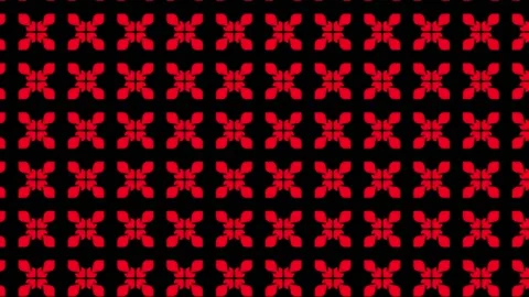 Patterns are made in red color on a black background animation. Loop video Stock Footage 201844424