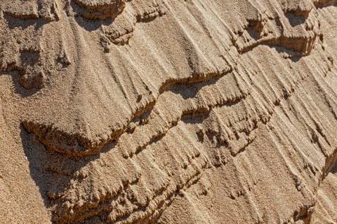 Patterns in Beach Sand Caused by Wind Stock Photos