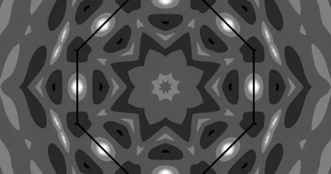 Patterns of black and white kaleidoscopes Stock Footage 144674183