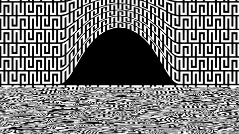 Patterns in black and white with shapes creating a tunnel effect 스톡 동영상 333445835