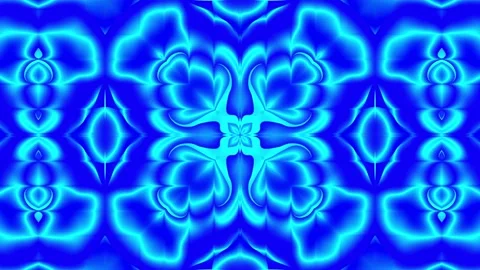 Patterns of blue rotating kaleidoscopes on a black background. Endless cycle Stock Footage 137299868