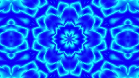 Patterns of blue rotating kaleidoscopes on a black background. Endless cycle Stock Footage 137299881