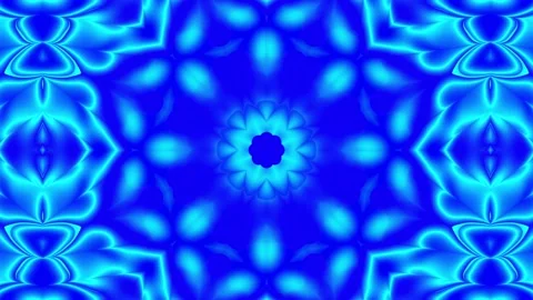 Patterns of blue rotating kaleidoscopes on a black background. Endless cycle Stock Footage 137299905