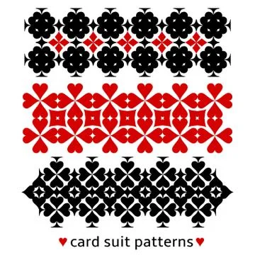 Patterns with card suits Stock Illustration