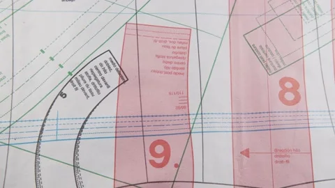 Patterns of clothing located on drawings, template plan Видео 148163765