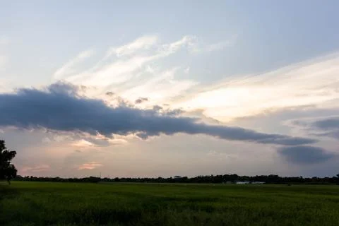 Patterns of clouds on the evening sky. Fotos Stock