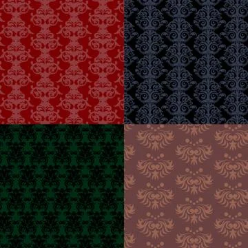 Patterns collection, flat style. Digital vector image Illustrazione stock