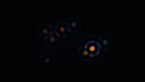Patterns of colorful dots on a dark background Stock Footage 337233692
