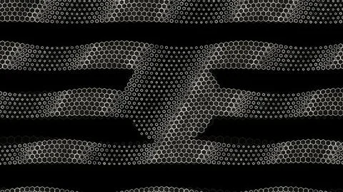 Patterns created with circles on a black background display design Stock Illustration