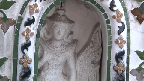 Patterns, decorations on the walls of a Thai temple Stock Footage 149234169