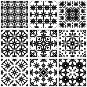 Patterns decorative collection Stock Illustration