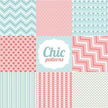Patterns design over chic background, vector illustration Illustrazione stock