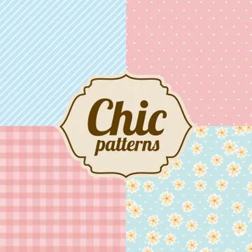 Patterns design over chic backgrounds, vector illustration Stock Illustration