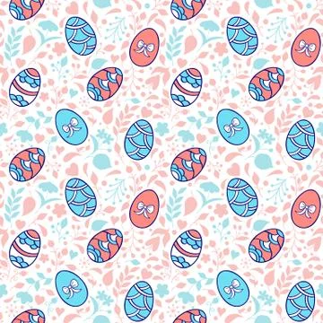 Patterns with easter eggs Stock Illustration