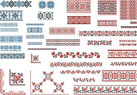 Patterns for embroidery stitch Stock Illustration