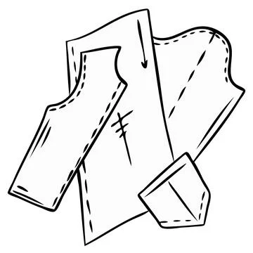 Patterns of fabric for clothes. Sewing and fashion designer tools. Stock Illustration