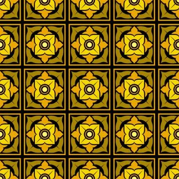 Patterns with flowers and abstract decorative elements design Stock Illustration
