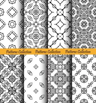 Patterns Forged Hand Drawn Black White Stock Illustration