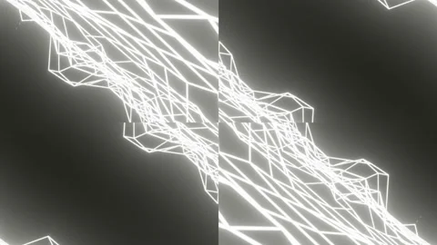Patterns of glowing lines on a dark background. abstract animated loop backgroun Stock-Footage 152106249