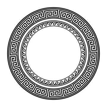 Patterns of Greece and ancient Rome. Greek round frame. Round ornament. Greek Stock Illustration