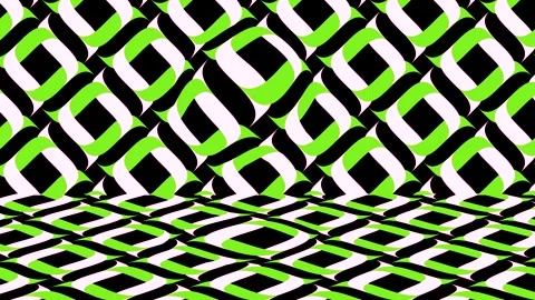 Patterns in green and black fill the screen with simple shapes and lines Stock Footage 333445842