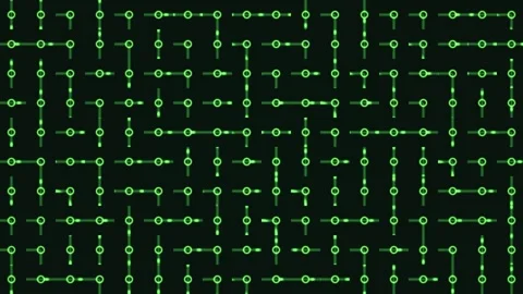 Patterns of green geometric lines on dark background Stock Footage 338288703