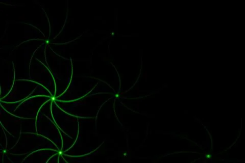 Patterns in green on the wall. Laser background. Party or disco concept. Stock Photos