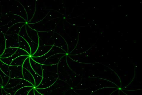 Patterns in green on the wall. Laser background. Party or disco concept. 스톡 사진