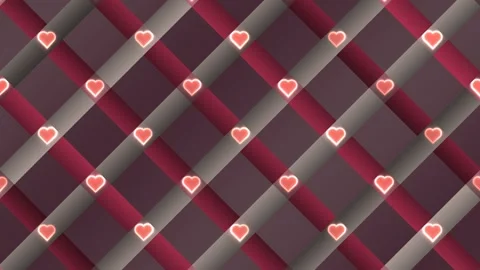 Patterns of hearts in a woven design on a dark background Stock Footage 339515432