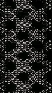 Patterns of hexagons in black and white design on digital screen Stock Illustration