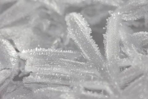 Patterns of ice crystals closeup Stock Photos