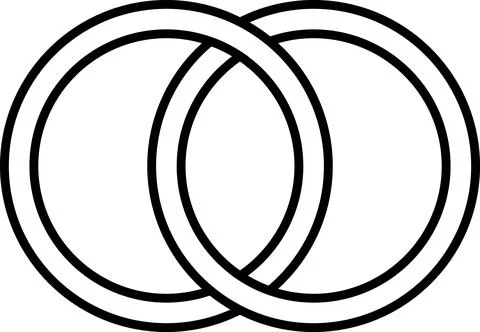 Patterns intertwined 2 rings logo tattoo plexus circles intertwined Illustrazione stock