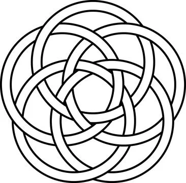 Patterns intertwined 5 rings logo tattoo plexus circles intertwined Stock Illustration