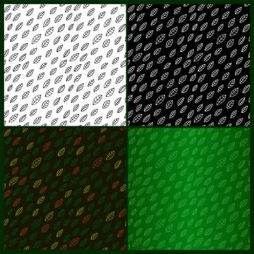Patterns with leaves on different backgrounds Stock Illustration