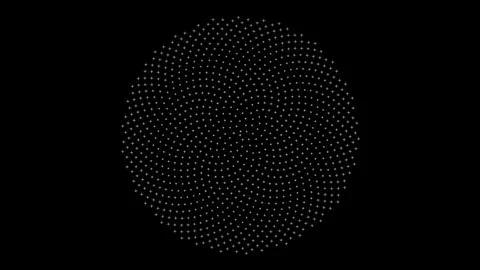 Patterns of light form circles and waves in black background Stock Illustration