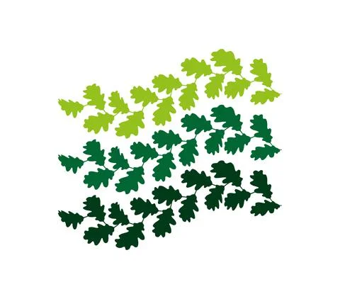 Patterns made of oak leaves in three shades of green. Flag made of leaves Stock Illustration