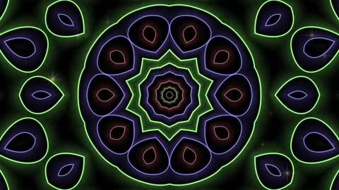 Patterns of multicolored rotating kaleidoscopes Stock Footage 145188615