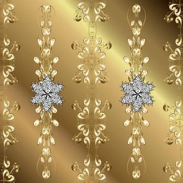 Patterns on neutral, beige and brown colors. Seamless vintage elements for desig Stock Illustration