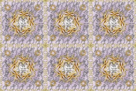 Patterns on neutral, brown and black colors. Seamless vintage elements for desig Stock Illustration